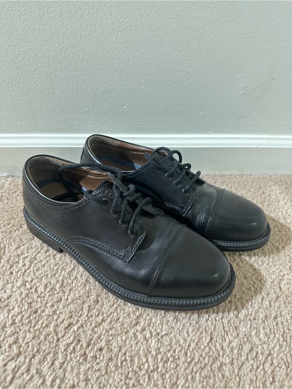 Dockers Men's Black Leather Lace-Up Derby Shoes